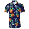 Koszulki męskie butik vintage ananasowy nadruk koszulka letnia top hawajski komfort kardigan strój powieści