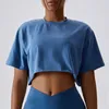 Aktiva skjortor som kör T-shirts Gym Top Women Crop Fitness Training Yoga Clothing Sport för Workout Ladies Sports