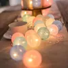 Guirlande lumineuse en boule de coton 1 pièce, lumières féeriques de noël, lumières de décoration de maison de fête de mariage de vacances en plein air, lumières de décoration de tente de camp de fête avec 10 LED.