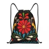 Shopping Bags Mexican Flowers Art Drawstring Backpack Sports Gym Bag For Women Men Textile Training Sackpack