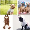 Dog Apparel French Fight Clothes For Pets Puppy Outfits Reindeer Costume Jacket Coral Fleece