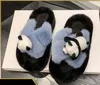 Hete verkoop Designer dames luxe bontpantoffels Trendy shearling sandalen platte bodem Fluffy Furry Sandalen pantoffels comfortabele herfst en winter huisschoenen maat 36-41