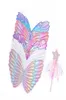 Neonate carino dancewear Costumi ala d'angelo Per bambini cosplay ali di farfalla bambini accessori colorati Bacchetta magica 5 colori c7685260