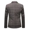 Herenpakken 2024 Mode Casual Pak Plaid Twee Knopen Enkele Westerse Jas Groot