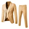 Men S kostym Slim 3 -stycken kostym Business Wedding Party Jacket Vest Pants Coat European American Style Social Dress Shirts Pants Pants