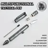 Stylo tactique multifonctionnel en aluminium, éclairage de secours, couteau d'auto-défense, stylo d'écriture, papeterie 240106