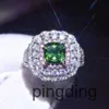 Ontwerper PT950 geplatineerde Mosan voorstel prinses vierkante diamanten ring