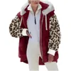 Осенне-зимний хит продаж, женское модное плюшевое пальто с капюшоном и леопардовым узором на молнии и длинными рукавами для женщин