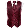 Hi-Tie Silk Mens Coletes Jacquard Colete Pescoço Gravata Hanky Abotoaduras Broche Conjunto para Homens Terno Sem Mangas Jaqueta Casamento Negócio 240106