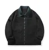 남성용 재킷 2024 American Vintage High Street 지퍼 재킷 가을 겨울 캐주얼 남성 대형 패치 워크 코듀로이 코트