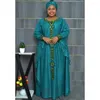 Robes décontractées africaines de grande taille doublées de foulards brodés longues robes pour femmes musulmanes S9813