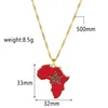 Hänghalsband Hip-Hop Africa Map Halsband Nigeria Kongo Somalia National Flag Color Matching Metal Emamel smycken Tillbehör gåva