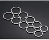 Keychains 10PCS Stainless Steel Key Rings Round Flat Line Split Keyring For Jewelry Making Keychain DIY