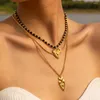 Pendant Necklaces Uworld Stainless Steel Heart Love Gold Plated Necklace For Women Metal Charm Romantic Stylish Jewelry Bijoux Gift