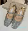 Zapatos Casuales J family Mary Jane Sandalias de Diamantes de imitación con Cabeza Cuadrada para Mujer en Primavera y Verano