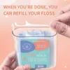 Dental Floss Dispenser Otomatik Tutucu Plastik Kür Kıkavuklar Dişli Depolama Kutusu Taşınabilir Doldurulabilir Flosser Sicks 240106