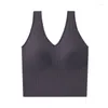 Canottiere Canotte Canotta Solido Ampio Raccolto Top a tubo senza cuciture Intimo Top a righe Senza ferretto Bralette a forma di U Cinghie da donna