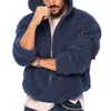 Veste d'hiver Double face en velours arctique pour hommes, chaude, à capuche, fermeture éclair, décontractée, veste