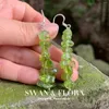 Boucles d'oreilles pendantes en péridot naturel, en argent Sterling 925, pour femmes, Olivine, grosse pierre, perles, bijoux, cadeau, fait à la main, mode Fine