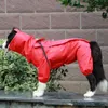 Pet duży pies płaszcz przeciwdeszczowy Wodoodporne ubrania z kapturem z kapturem Koszyki dla małych dużych psów kombinezon deszczowy Labrador 240106