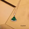 Luxury necklaces designer jewelry Fan shape divas dream Red Green Chalcedony Gold rose platinum Chains for women trendy W225A