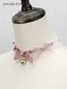 Japansk gruva massproducerad tung industri dubbel lager pärlhjärta halsband lolita hänge flicka hår accessoires 240106