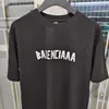 Camisetas masculinas designer de manga curta de verão Balencaigalies coreanos personalizados de camiseta redonda de roldana de pescoço redondos