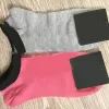 Носки унисекс с возвратом, модные черные розовые носки для взрослых, хлопковые короткие носки до щиколотки, спортивные носки для девочек и женщин с бирками, разноцветные носки до щиколотки