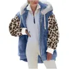 Осенне-зимний хит продаж, женское модное плюшевое пальто с капюшоном и леопардовым узором на молнии и длинными рукавами для женщин