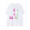WomenMen's T-shirts Designer Galerias Depts Camisa Alfabeto Impressão Tendência Na Moda Básica Casual Moda Solta T-shirt Curta Meia Manga Tees Branco Preto e Bege F8A