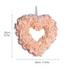 Decorative Flowers Valentine's Day Love Wreath Spring Rose Heart Shaped Ceiling Hanger Garland Floral Artificial Decor For