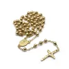 Pendentif Colliers 6mm Perle Catholique Rosaire Collier En Acier Inoxydable Croix Hommes Femmes Bijoux Religieux