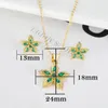 Stud Earrings Sunflower Daisy Crystal Geometric Flower 18K Gold Plated Women's Simple Clover Lovely Gift Luxury 2024