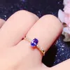 Cluster Rings Colife Jewelry Tanzanite Wedding Ring 4mm 6mm Natural For Engagement 925 Silver