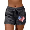 Shorts pour femmes Femmes Independence Print Séchage rapide Casual Mini Sports Pantalons courts Mujer Printemps Été Lâche Comfy Yoga Cortos