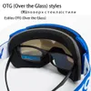 OTG Ski Goggles Snow Glasses Men UV400 Antifog Coatings Skateboard Snowboard Skidåkning Kvinnor Solglasögon Outdoor Winter Sport 240106