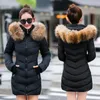 winter jacket women female coat Hooded Slim Outwear woman long parka Faux fox fur Cotton Padded abrigos mujer invierno 240106
