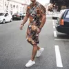 Survêtements pour hommes 2024Summer HD Digital 3D Impression T-shirt à manches courtes Shorts 2 pièces Mode Sports Loisirs Beach Street Hip Hop Costume