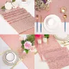 Glitter Sequin Table Runner Gold /Silver /Rose Table Cloth Sparkle Table Covers for Wedding Birthday Christmas Decoration