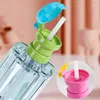 Water Bottles With Bottle Straw Flip Type Dust Cover Feeding For Kid Juice Soda Spill Proof