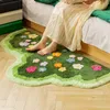 Tappeti Tappeto da soggiorno in muschio verde Tappeti trapuntati a fiori Tappetino per camera da letto soffice Tappetino antiscivolo Decorazione per la casa per bambini