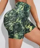 Naadloze tie-dyed shorts hoge taille dames sportdoek strakke pasvorm leggings hip lift yogabroek push-up fitness 240106