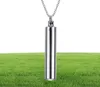 Collier avec pendentif en forme d'urne commémorative en acier inoxydable poli, cendre 7677989