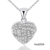 Heart Shape Pendant S Sier Plated Full Diamonds Stone Women Girls Lady Wedding Jewelry