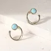 Stud Earrings Vintage Oval Shaped Opal For Women 2024 Trending Coffee Gold Plated Earing Jewelry Woman Christmas Gift