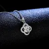 Necklaces Strands Strings Sterling 1 Mosan Diamond Necklace Women's Fashion Clover Flower New Sier Pendant Clavicle Chain