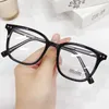 Sunglasses Fashion Versatile Big Square Anti Blue Light Glasses Metal Black Frame Plain Spectacles Women Classic Eyeglasses