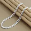 Chains 925 Sterling Silver 6mm Side Chain 8/18/20/22/24 Inch Necklace For Woman Men Fashion Wedding Engagement Jewelry Gift