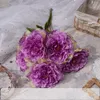 French Five Heads ha messo un mucchio di Imperial Peony Wedding Silk Flower Simulation Peony Flower Decoration Simulazione Floro Fiore Mshk