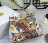 Colours Flowers Handbags Lady CrossBody Shoulder Bags Purse Top Handle Tote Super Quality Cowhide Genuine Leather Removable Long Strap